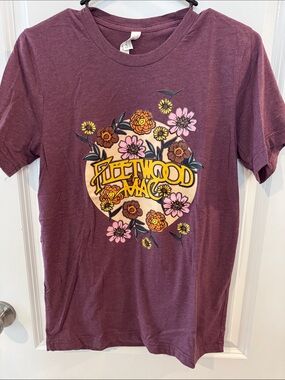 Bella Canvas Plum Short Sleeve Tee with Floral Fleetwood Mac Graphic